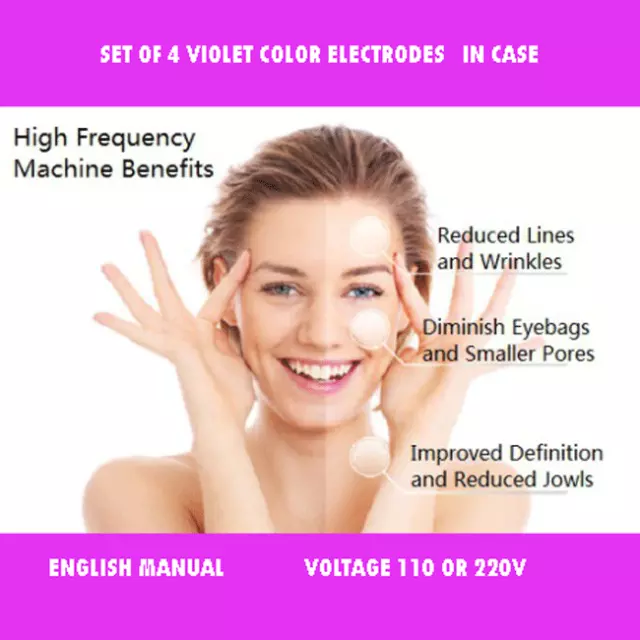 Violet ray High frequency machine healing hair skin case/box 220v   4 probe