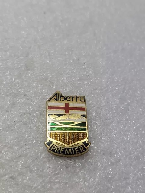 Vintage Alberta Canada Premier Lapel Pin Flag Enamel Single Post Clutch Back