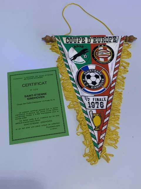 Fanion ASSE Saint-Etienne / Bohemians Prague - Coupe D'Europe 1982-1983 - Rare