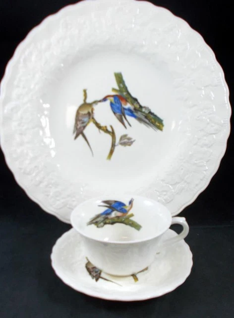 Alfred Meakin Oiseaux De America Assiette Avec Tasse Et Soucoupe Pigeon #62