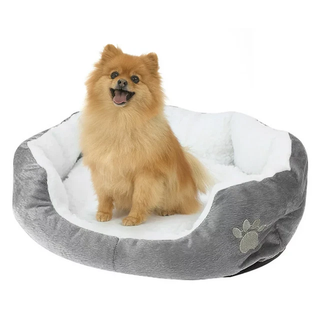 Soft Small Pet Bed For Dog Or Cat Gray Machine Washable Warm Foam Indoor Cushion