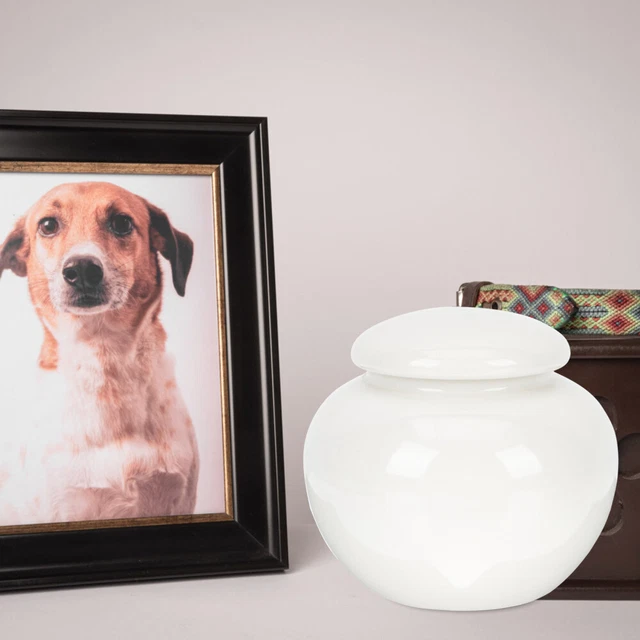 Dog Ashes Container Pet Storage Bottle Ceramic Urn White Porcelain
