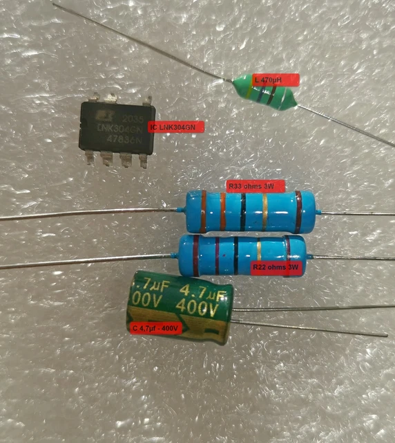 Kit LNK304gn + Résistance 100 Ohms 3W Anti-flamme - Composant électronique