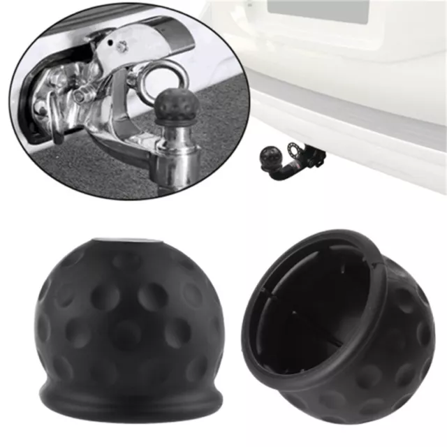 Tow Bar Ball Cover Cap Car Tow Hitch Trailer Towball Towbar Protect Rubber Black