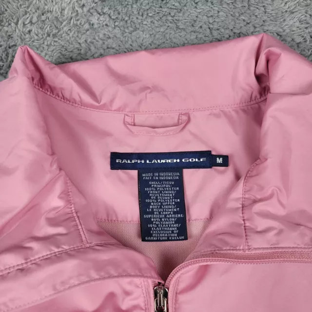 Ralph Lauren Golf Windbreaker Pullover Jacket Womens Medium Pink Big Pony 3