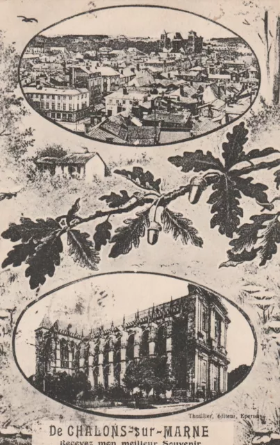 CPA 51 De CHALONS sur MARNE Recevez mon meilleur Souvenir carte multivue