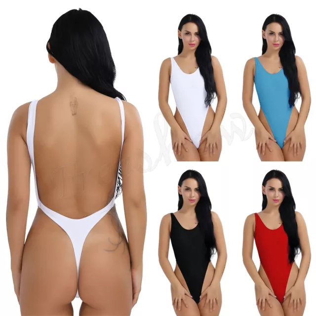 WOMEN ONE-PIECE SEXY High Cut Backless Thong Leotard Bikini Monokini  Swimsuit $11.48 - PicClick AU