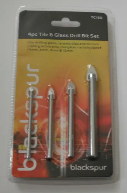 4PC Tools Ceramic Tile & Glass And Mirror Drill 4mm 6mm 8mm 10mm Bit Set