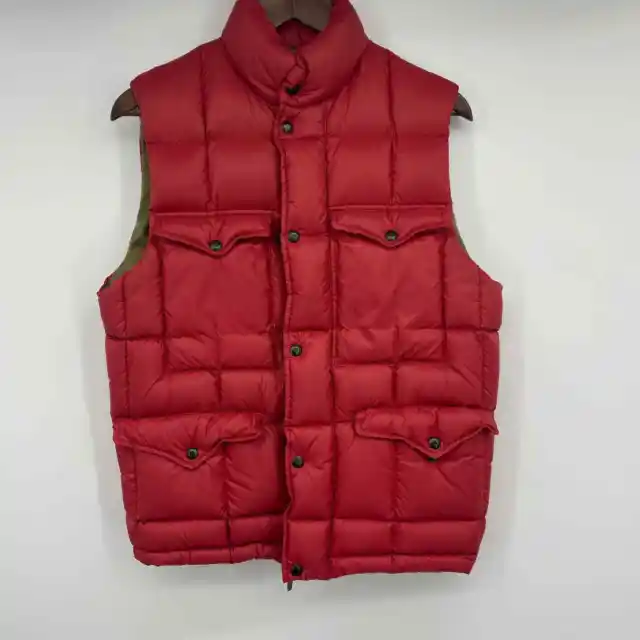 RRL Double RL Red Puffer Vest Coat Mens Small Quilted Jacket Ralph Lauren