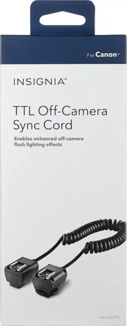 New INSIGNIA TTL Off-Camera Sync Cord for Canon Enables enhanced  flash  effects