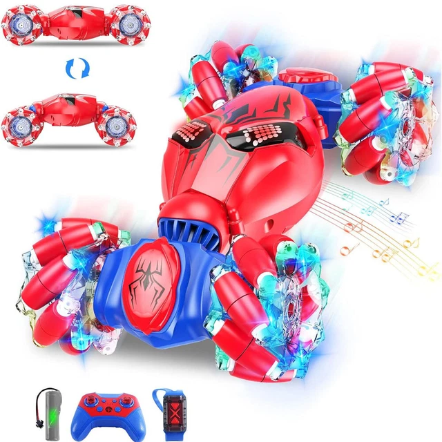 Spider Man Remote SPIDER MAN 4WD Hand Gesture 360° Sensing RC Stunt Car Off-Road Remote ...