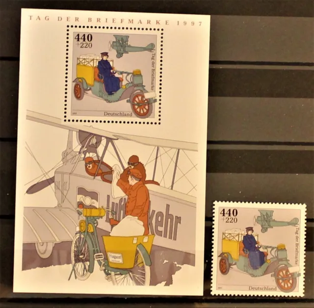 BRD,1997,Mi.1947,Block 41 Postfr.+Einzel,-Tag der Briefmarke-
