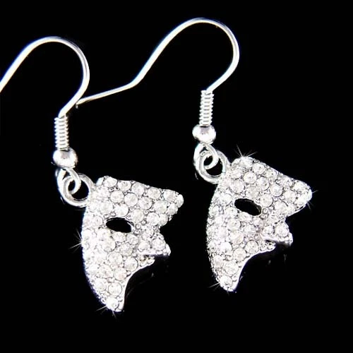 Phantom of the Opera made with Swarovski Crystal Masquerade Mask Dangle Earrings