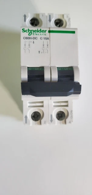 1 PC Schneider Electric A9N61530 C60H-DC 15A circuit Breaker, C-Curve, DC, New