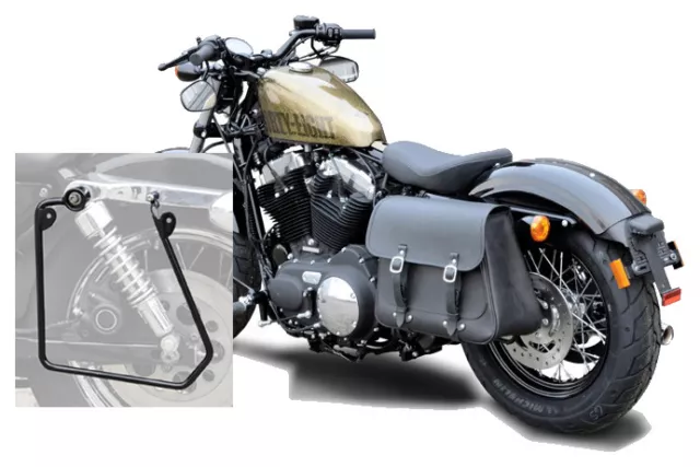 Buffalo Bag Motorradtasche 20L +Halter links für Harley Sportster 95-15 Superlow