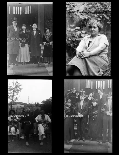 Lot 17 plaques de verre photo negatives 12x9 cm 1930s portraits, famille mariage