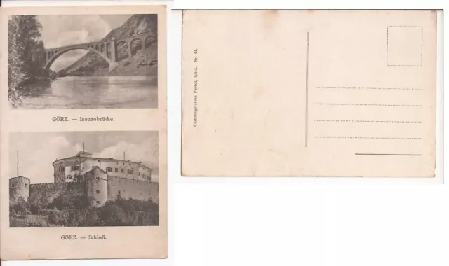 Storia Postale Cartolina Gorizia Ponte Sull Isonzo E Castello Fp