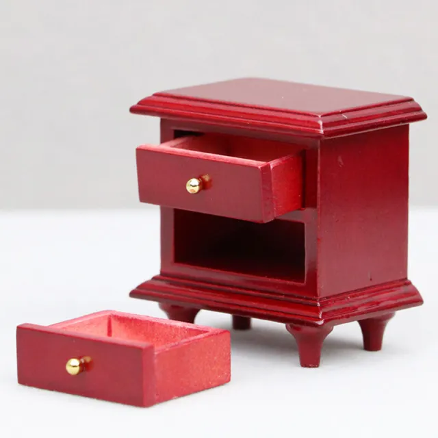1:12 Dollhouse Miniature Bedside Cabinet Drawer Chest Storage Table Home Decor