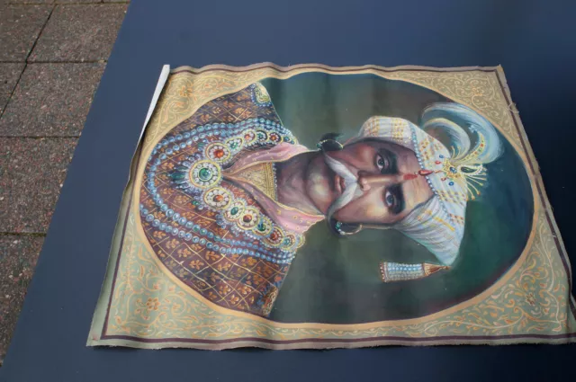 Gemälde Rajasthan Rajput Malerei Leinwand Textil  Indien