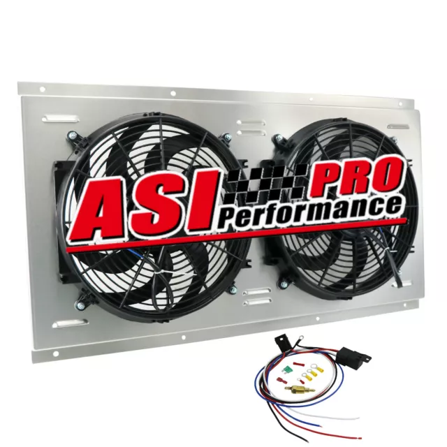 Aluminum Radiator Shroud Fan+Relay Fit 88-99 CHEVY GMC C K C1500 C2500 C3500 US