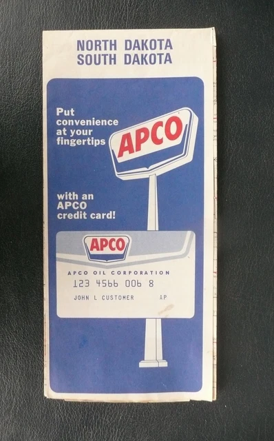 1973  North South Dakota road map APCO oil gas