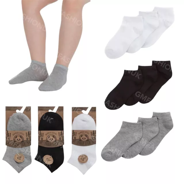 3 paia calzini da allenamento bambini ragazze ragazzi bambù scuola abbigliamento sportivo fodere scarpe NUOVE
