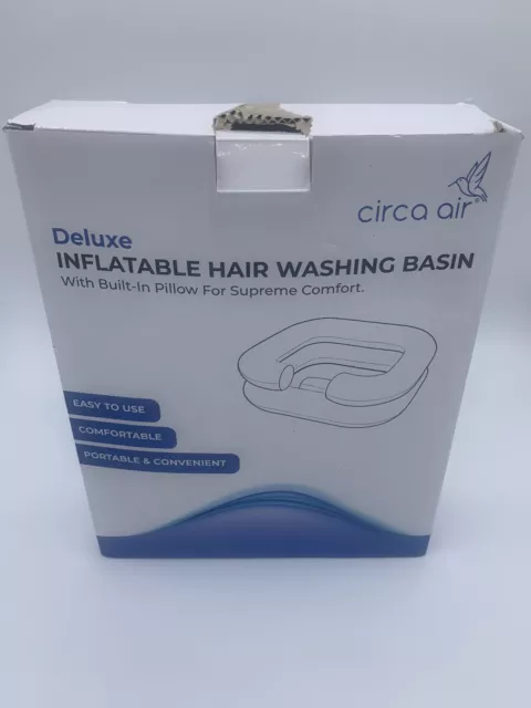 Lavador de cabello inflable Circa Air Deluxe con almohada caja abierta nunca usado