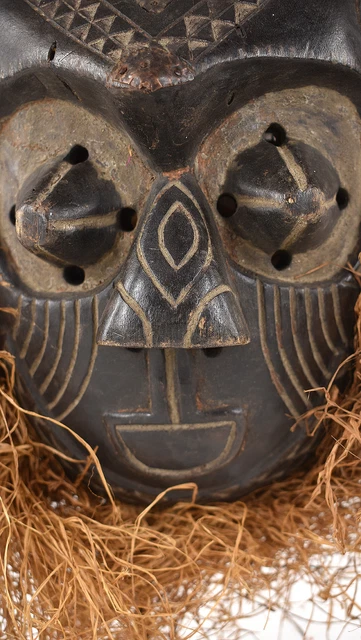 Kuba Goggle Eyed Mask Congo Raffia Wood African Art 5