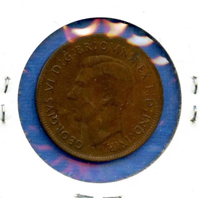 1941 Australia One Penny 1c Cent King George VI