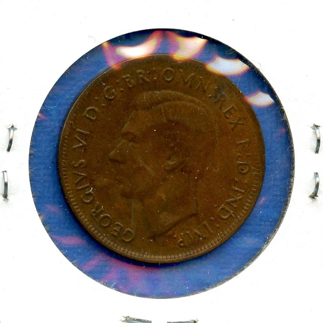 1941 Australia One Penny 1c Cent King George VI