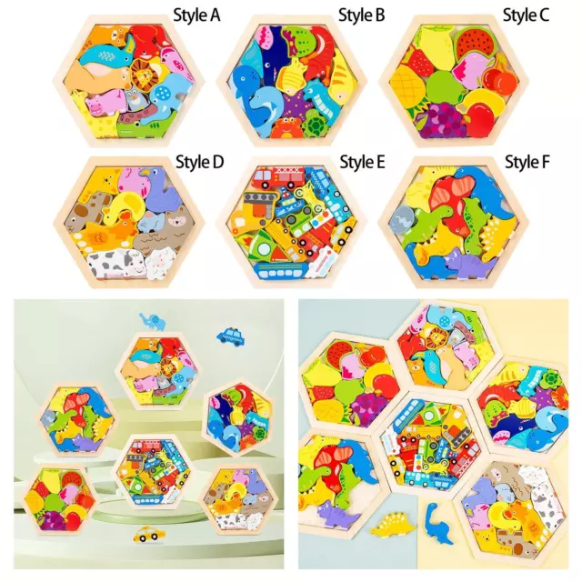 Wooden Puzzles ，Infant Puzzles Montessori Jigsaw ，Stackable Wooden Infant