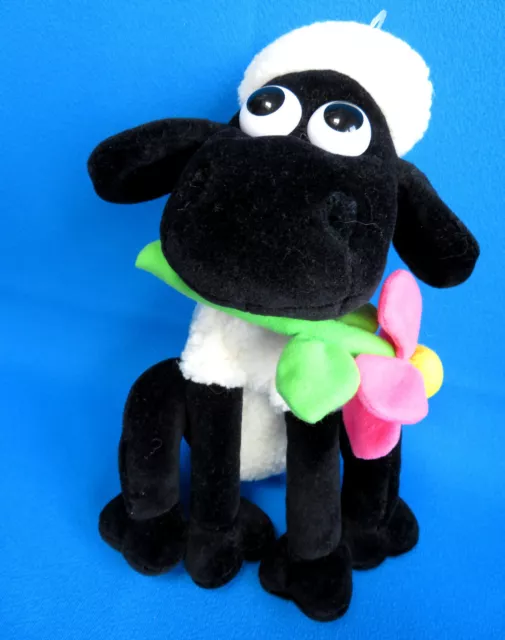 rare! SHAUN the SHEEP plush PINK flower soft toy WALLACE & GROMIT VINTAGE 1989