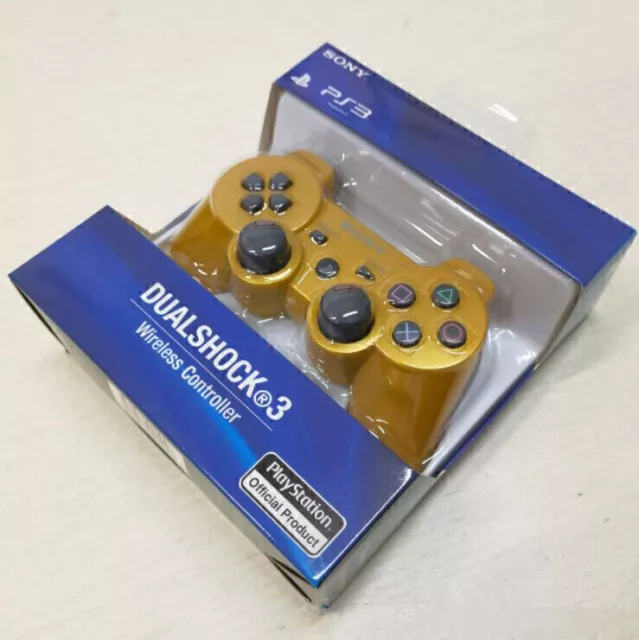 For Sony PlayStation 3 PS3 DualShock 3 Controller with Charging Cable Gold