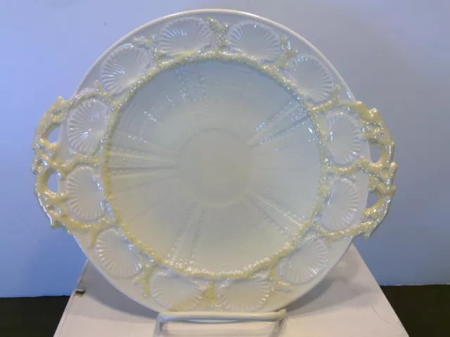 Belleek China New Shell 7th Mark Handled Cake Plate Tray