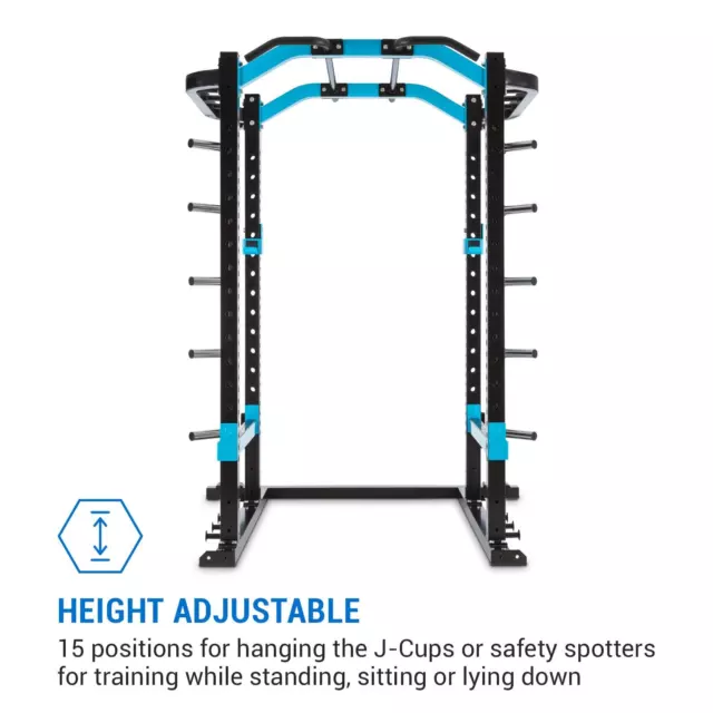 Capital Sports Amazor P Power Rack Safety Spotter J-Cups Monkey Bar Solid Steel 3