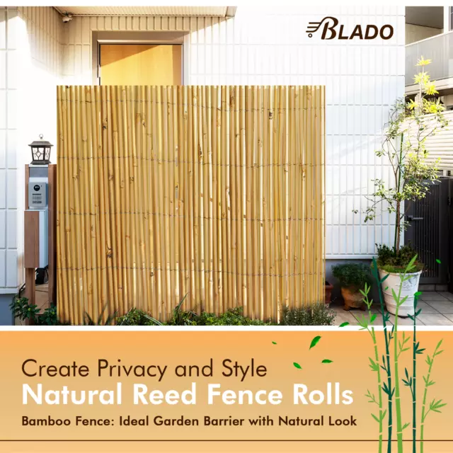 Bamboo Screening Rolls Natural Peeled Reed Fencing Outdoor Garden Privacy Fence