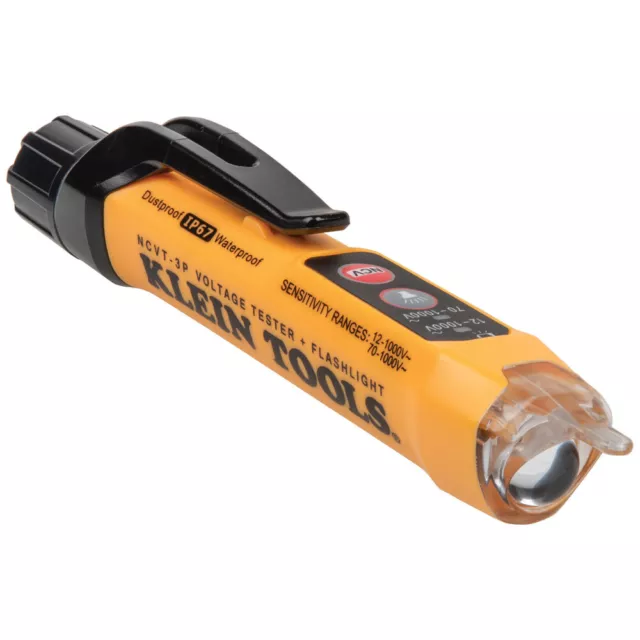 Klein Tools NCVT3P Dual Range Non-Contact Voltage Tester, Flashlight, 12-1000V