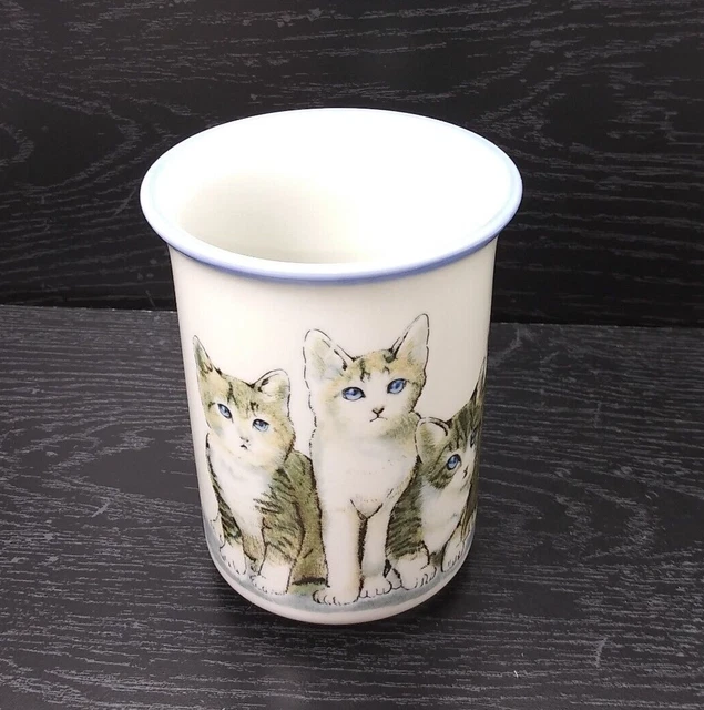 Vintage Otagiri Grey Tabby Cat Gray Kitten All Ears Wrap Around Coffee Cup Mug
