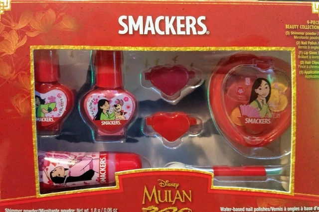 Disney Princess Mulan Smackers Beauty Kit Polish Lip Gloss Girls Birthday Gift