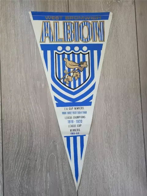 Vintage 1970's West Bromwich Albion Football Club Vinyl Pennant