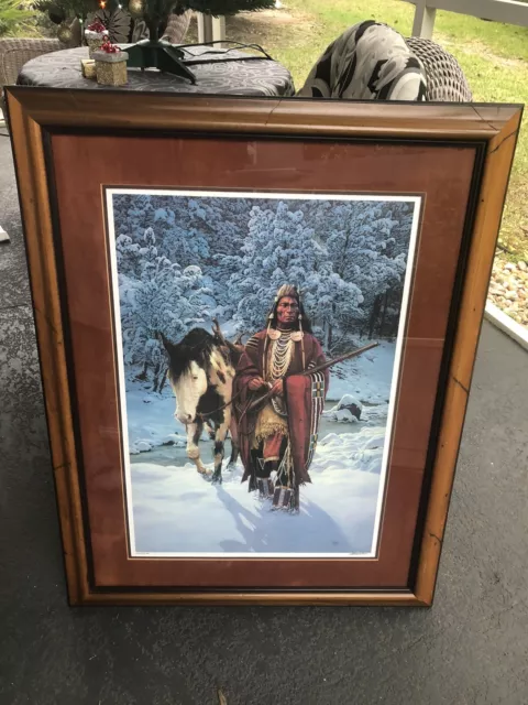 Chuck Ren American Indian “Winter Of 41”  Ltd Ed  Signed & Numbered Lithograph