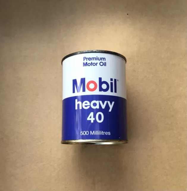 Mobil 40 heavy oil tin  Fleece Neptune Ampol Shell Castrol Wakefield Mobiloil BP