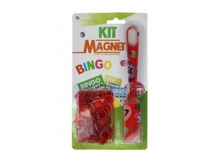 Kit Accessoires Loto Bingo 3 En 1 - Trousse + Bâton Magnétique + 100 Pions Aimantés Vert - Matériel Jeu Complet