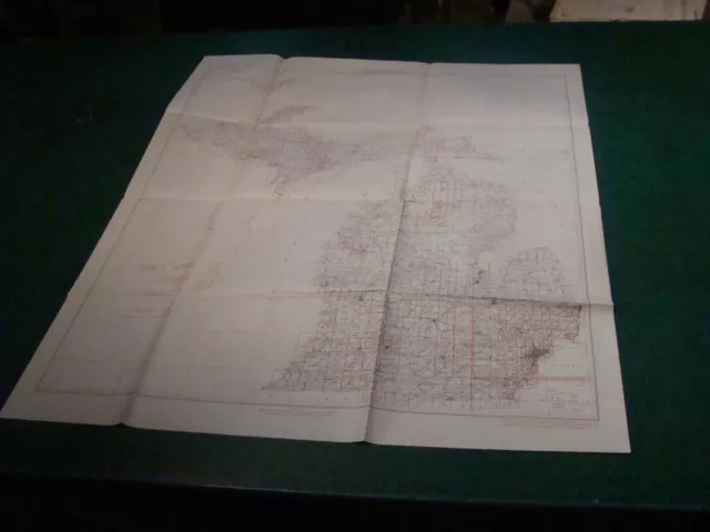 Original Index to Topographic Mapping in MICHIGAN july 1955 aprox 28 x 34"