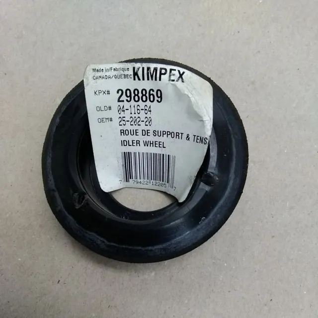 Kimpex 298869, 25-202-20, 04-116-64 Black Idler Wheel NOS