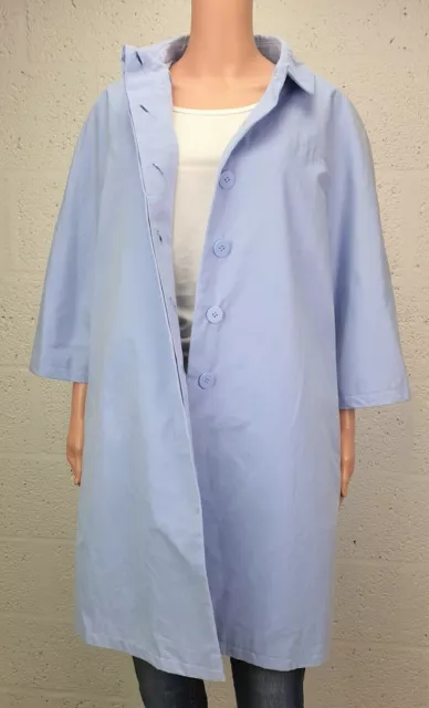 Ladies JOHN LEWIS ¾ SLEEVE DEBBIE DUSTER COAT BABY BLUE FULLY LINED 14 uk BNWT