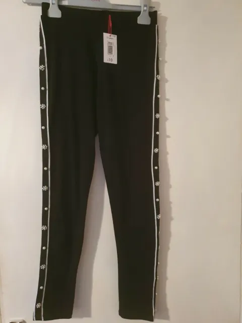 Girls Matalan Candy Couture Black Pearled Leggings Ages 10  / 11  / 12 Bnwt