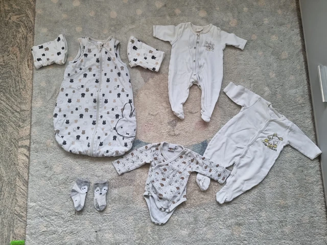 Set pacchetto vestiti bambino bambina 50-56 reggiseno pigiama sacco a pelo