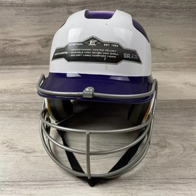 Easton Natural 2Tone Batting Helmet BBSB White Purple Senior Sz 6 7/8 - 7 5/8 2