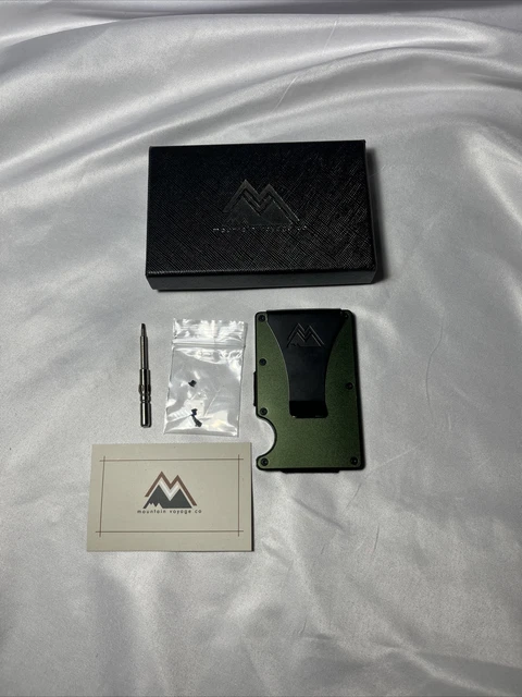 Mountain Voyage Minimalist Wallet for Men - Slim RFID Wallet I Army Green Credit